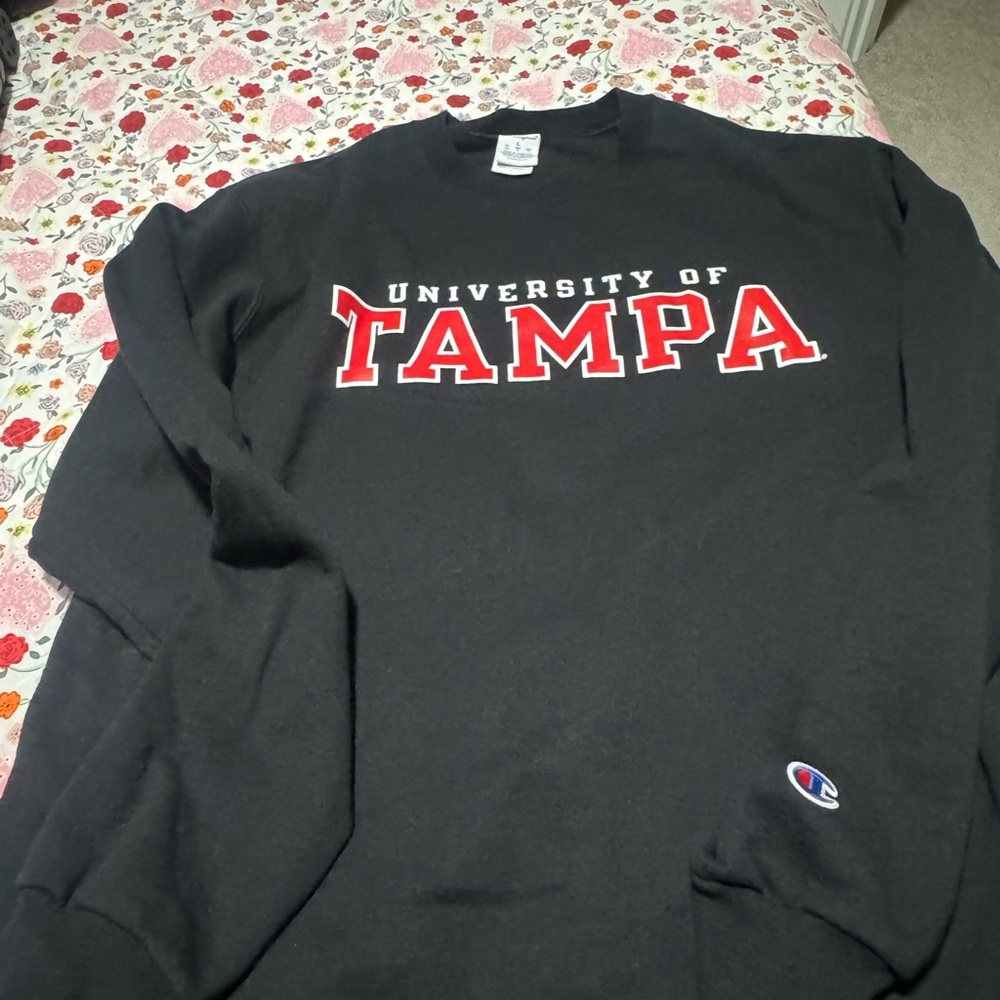 Champion Black University of Tampa Men's Sweatshirt work twice Black size Large